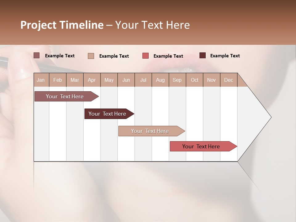 A Woman Is Putting Lipstick On Her Lips PowerPoint Template