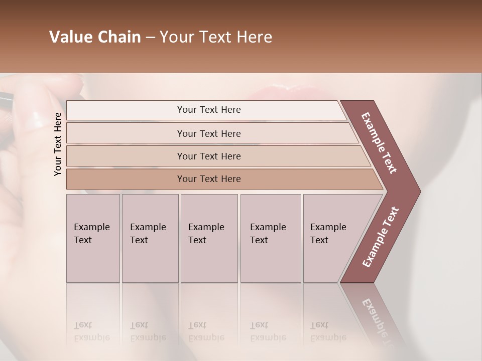 A Woman Is Putting Lipstick On Her Lips PowerPoint Template