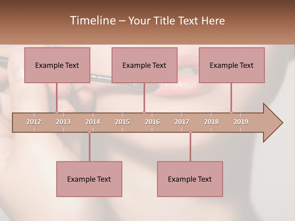 A Woman Is Putting Lipstick On Her Lips PowerPoint Template