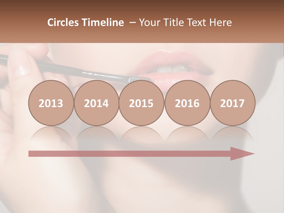A Woman Is Putting Lipstick On Her Lips PowerPoint Template