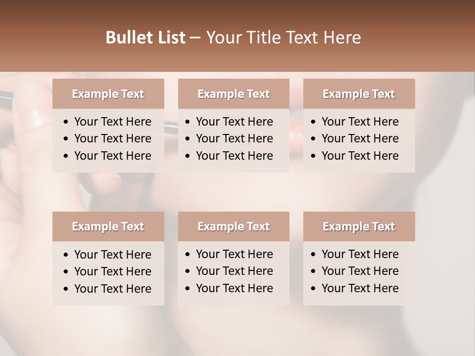 A Woman Is Putting Lipstick On Her Lips PowerPoint Template