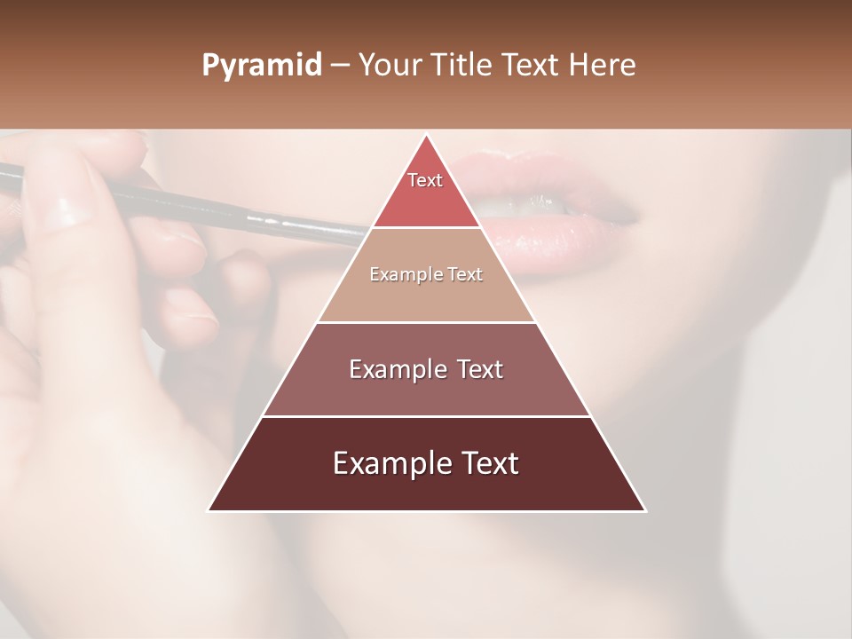 A Woman Is Putting Lipstick On Her Lips PowerPoint Template