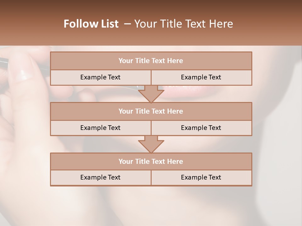 A Woman Is Putting Lipstick On Her Lips PowerPoint Template