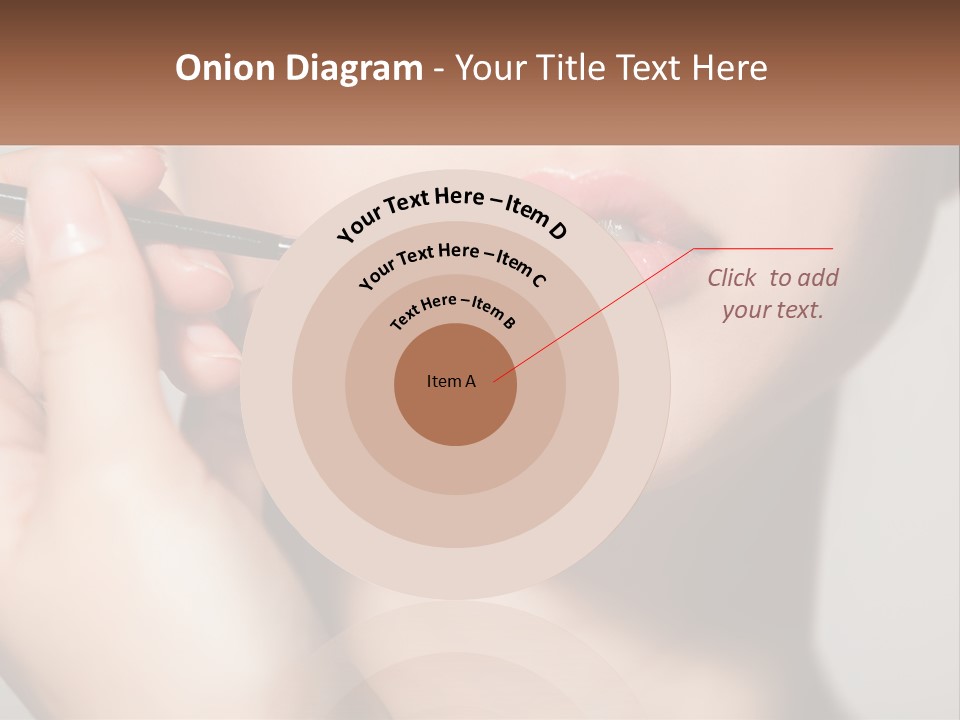 A Woman Is Putting Lipstick On Her Lips PowerPoint Template
