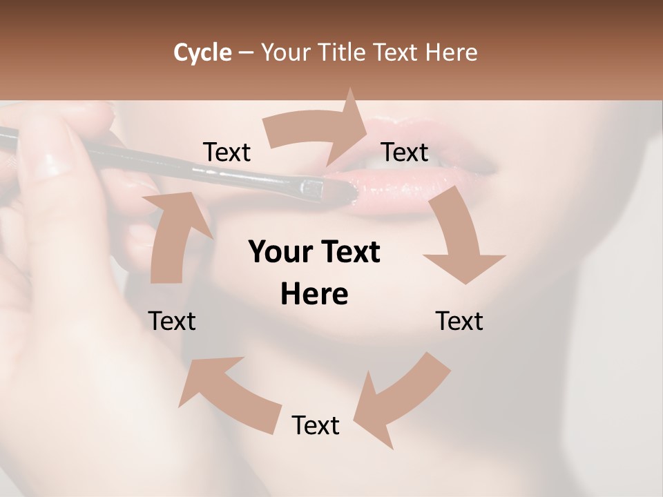 A Woman Is Putting Lipstick On Her Lips PowerPoint Template
