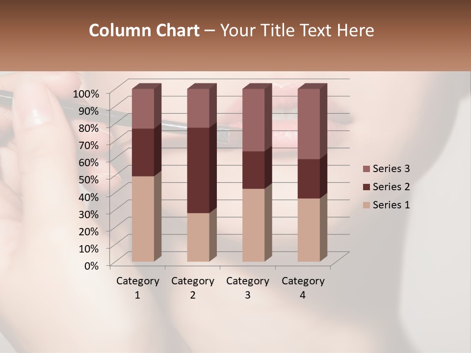A Woman Is Putting Lipstick On Her Lips PowerPoint Template
