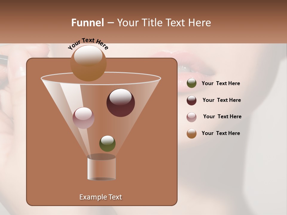 A Woman Is Putting Lipstick On Her Lips PowerPoint Template