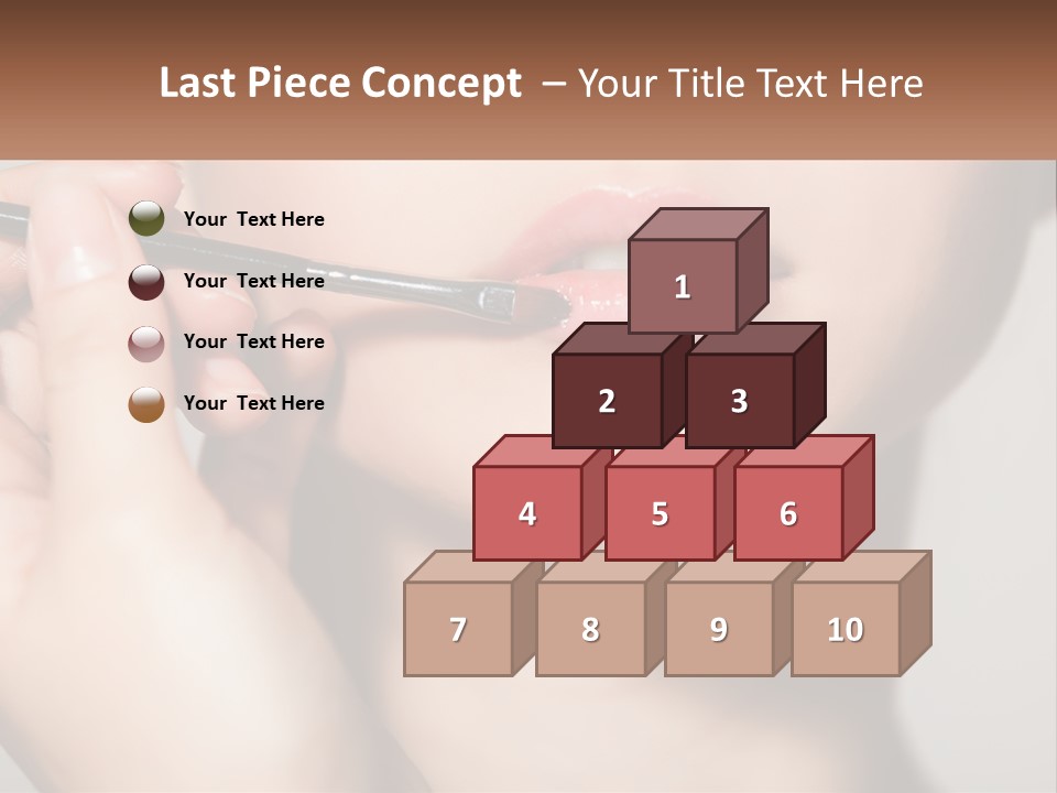 A Woman Is Putting Lipstick On Her Lips PowerPoint Template