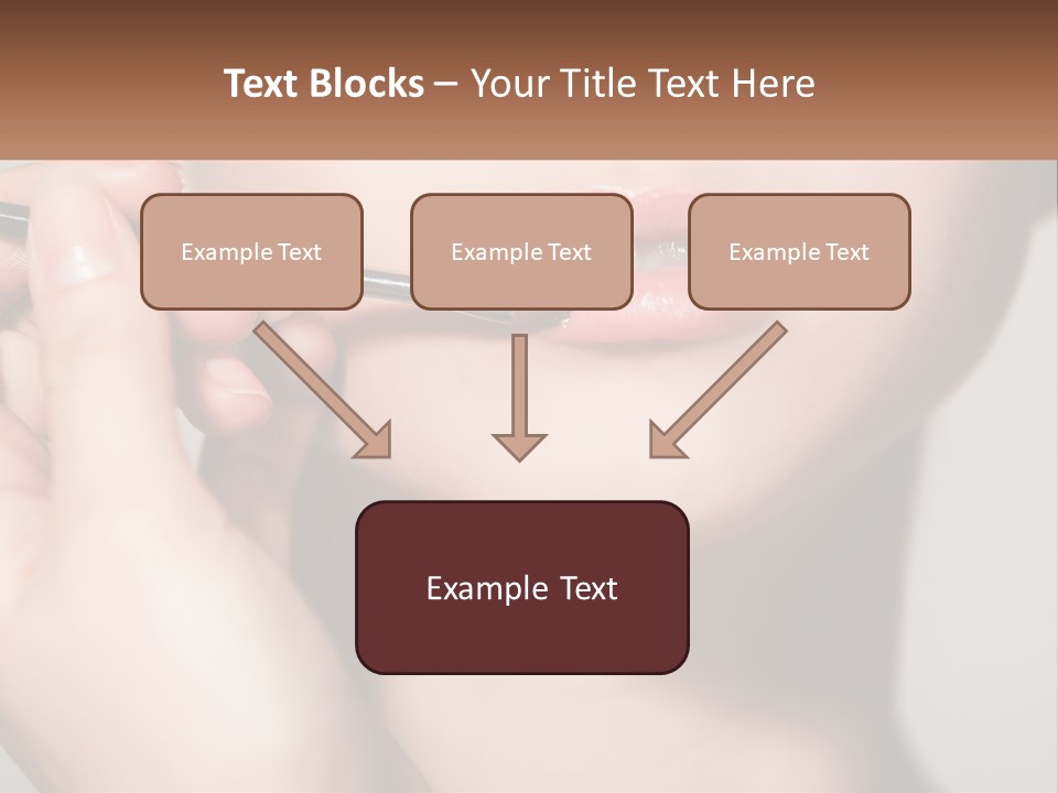 A Woman Is Putting Lipstick On Her Lips PowerPoint Template