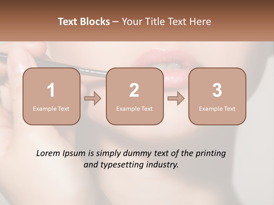 A Woman Is Putting Lipstick On Her Lips PowerPoint Template