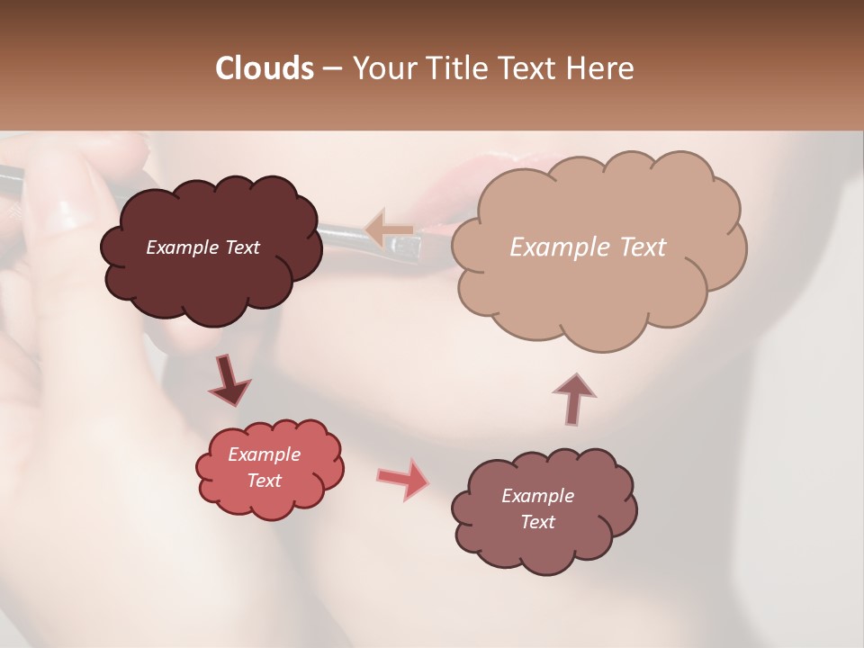 A Woman Is Putting Lipstick On Her Lips PowerPoint Template