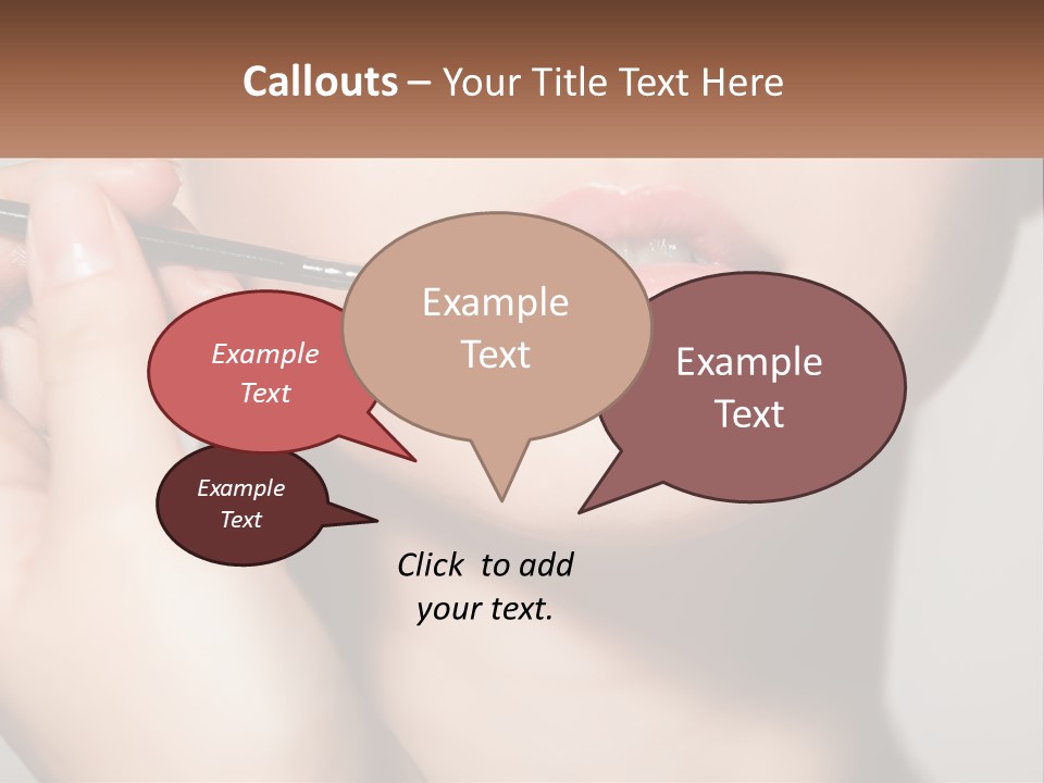 A Woman Is Putting Lipstick On Her Lips PowerPoint Template