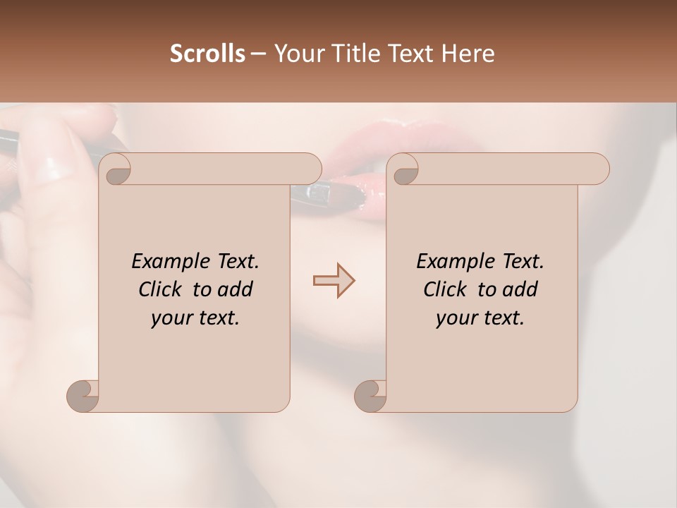 A Woman Is Putting Lipstick On Her Lips PowerPoint Template