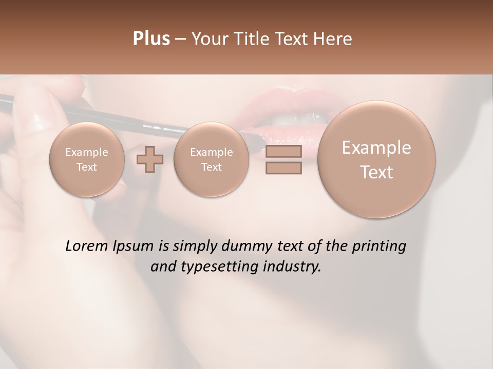 A Woman Is Putting Lipstick On Her Lips PowerPoint Template