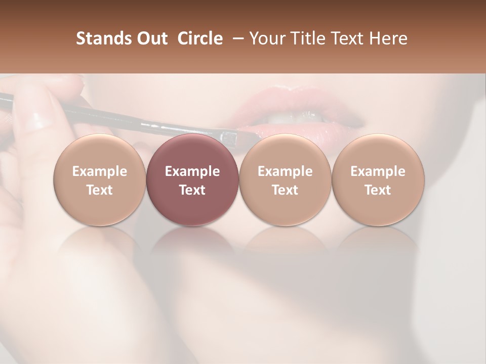 A Woman Is Putting Lipstick On Her Lips PowerPoint Template