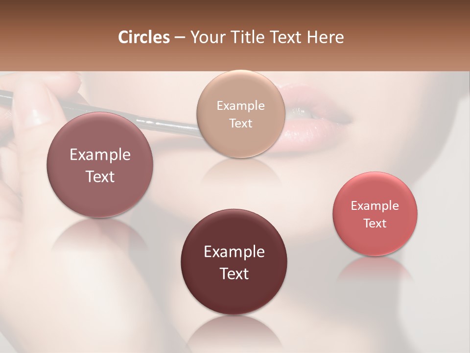 A Woman Is Putting Lipstick On Her Lips PowerPoint Template