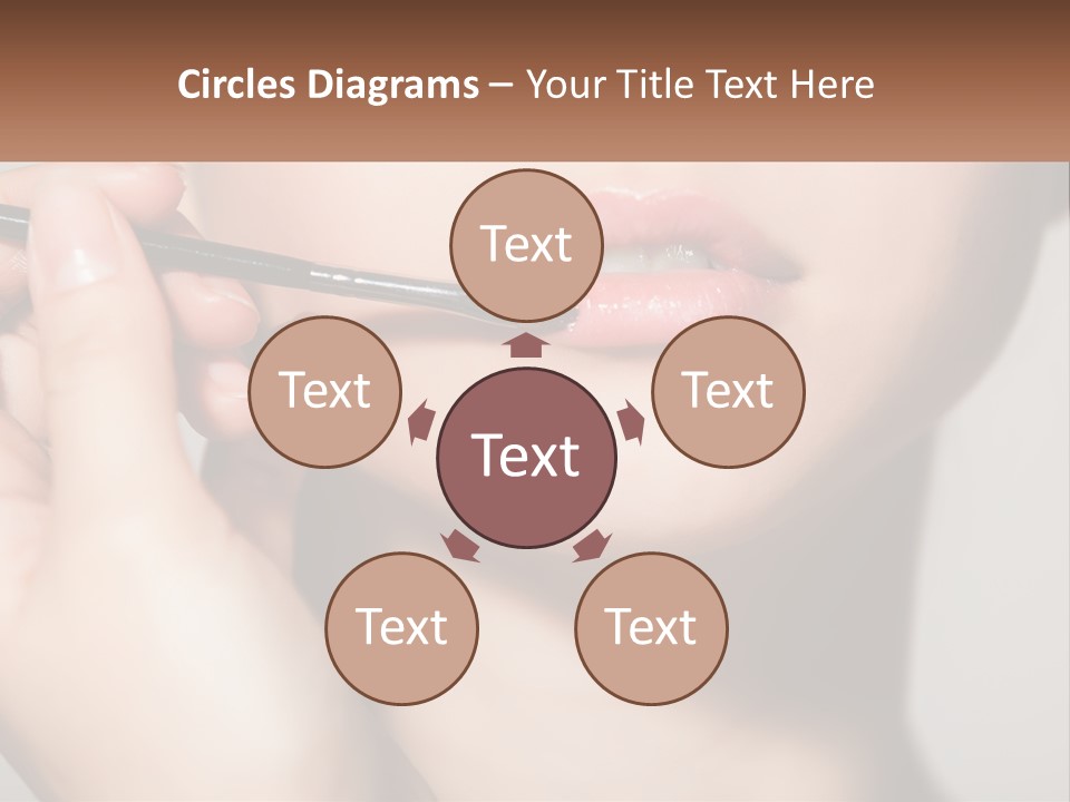 A Woman Is Putting Lipstick On Her Lips PowerPoint Template