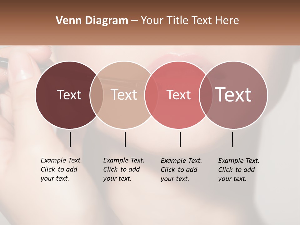 A Woman Is Putting Lipstick On Her Lips PowerPoint Template