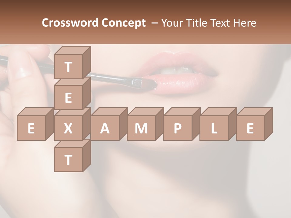 A Woman Is Putting Lipstick On Her Lips PowerPoint Template