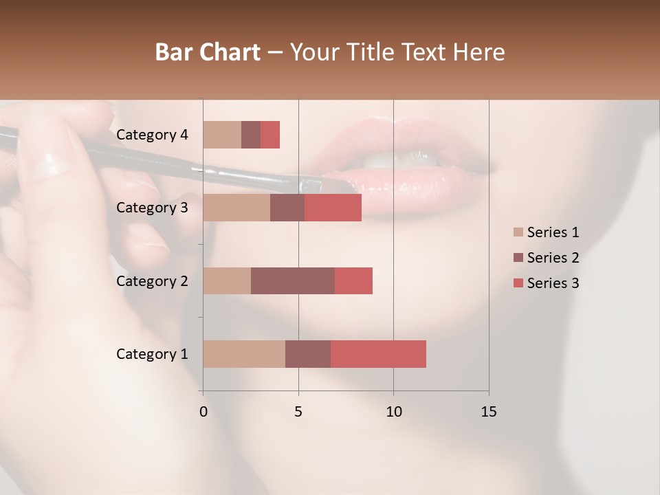 A Woman Is Putting Lipstick On Her Lips PowerPoint Template
