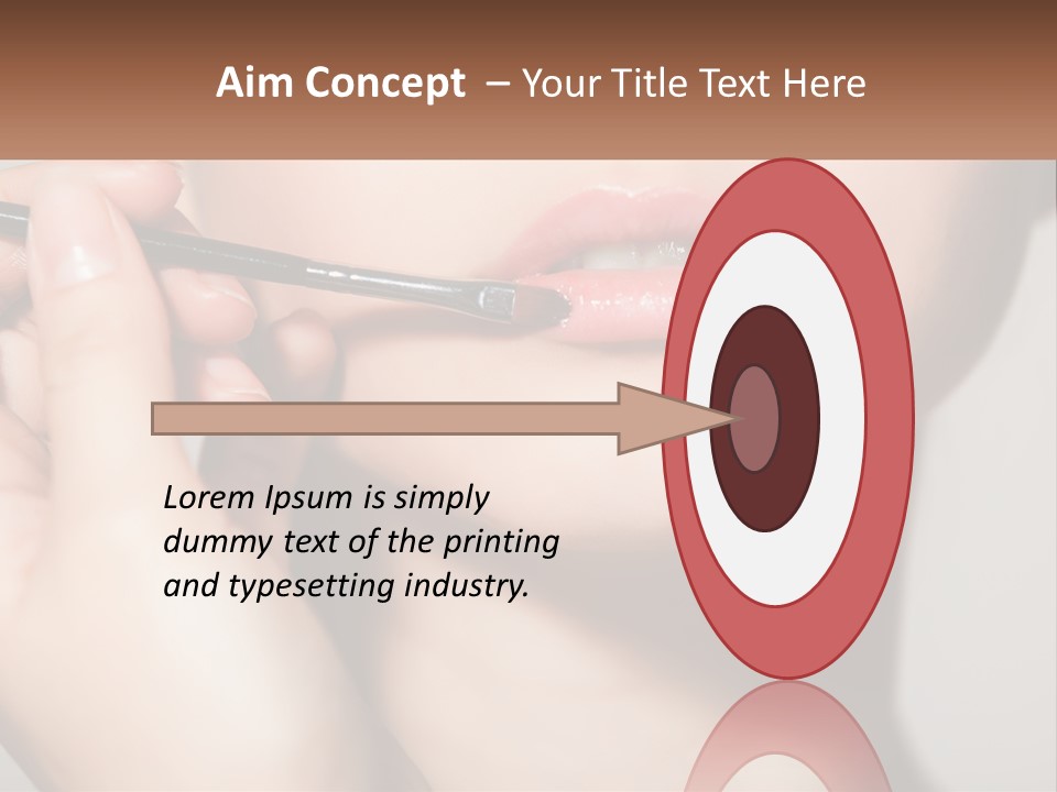 A Woman Is Putting Lipstick On Her Lips PowerPoint Template