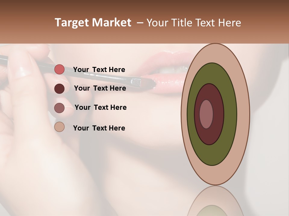 A Woman Is Putting Lipstick On Her Lips PowerPoint Template