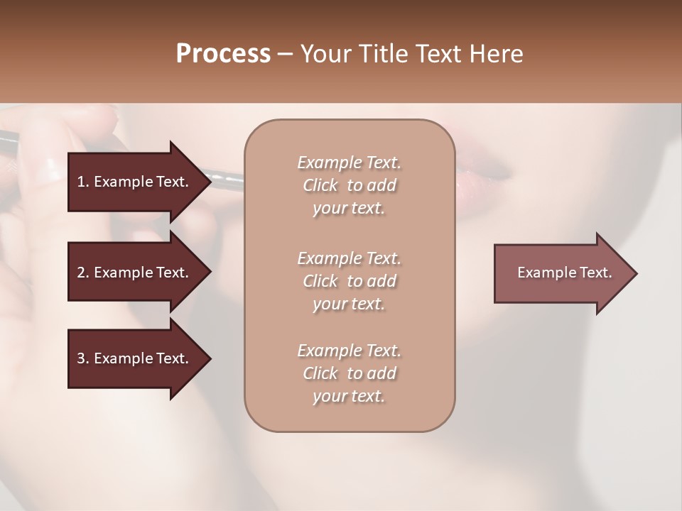 A Woman Is Putting Lipstick On Her Lips PowerPoint Template