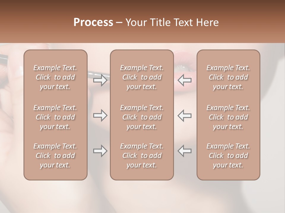 A Woman Is Putting Lipstick On Her Lips PowerPoint Template