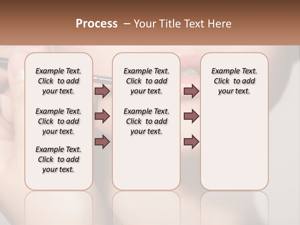A Woman Is Putting Lipstick On Her Lips PowerPoint Template