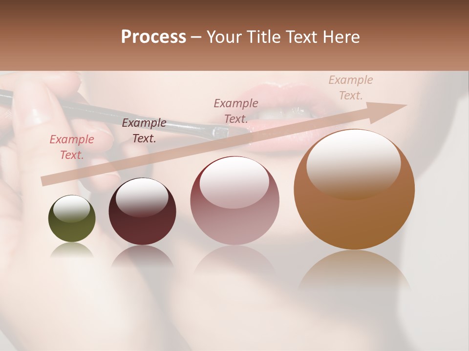 A Woman Is Putting Lipstick On Her Lips PowerPoint Template