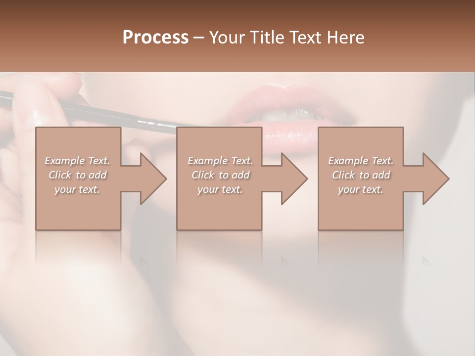 A Woman Is Putting Lipstick On Her Lips PowerPoint Template