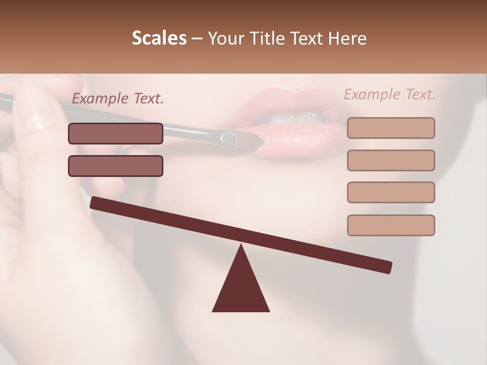 A Woman Is Putting Lipstick On Her Lips PowerPoint Template