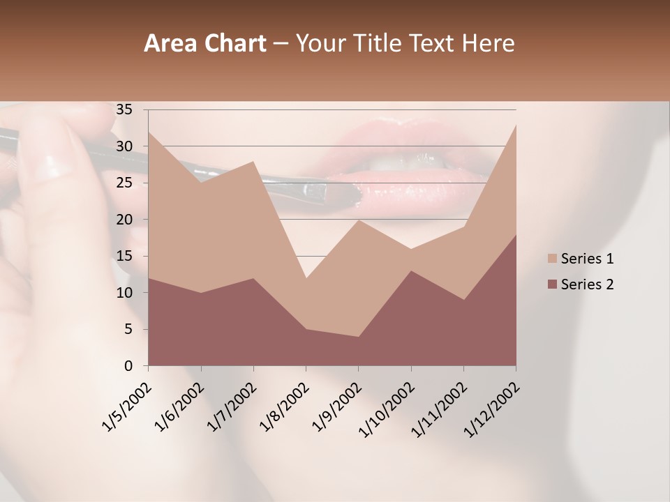 A Woman Is Putting Lipstick On Her Lips PowerPoint Template