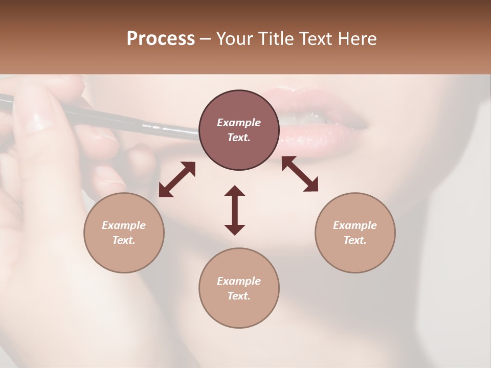 A Woman Is Putting Lipstick On Her Lips PowerPoint Template