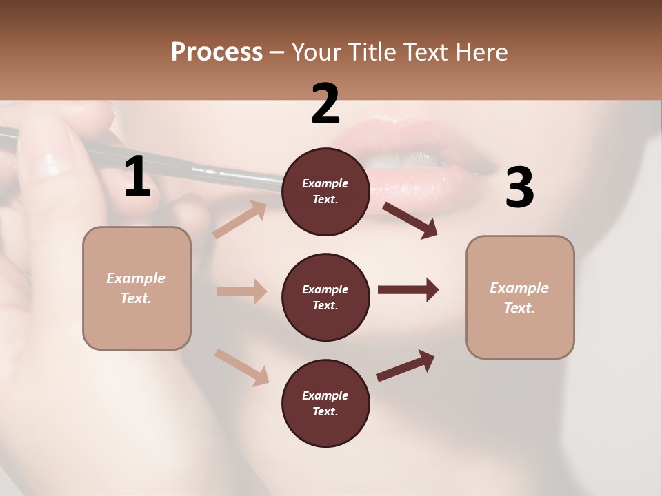 A Woman Is Putting Lipstick On Her Lips PowerPoint Template
