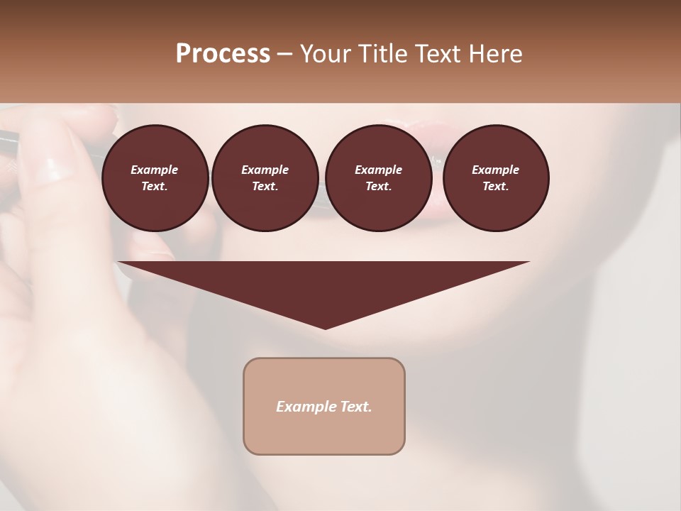 A Woman Is Putting Lipstick On Her Lips PowerPoint Template