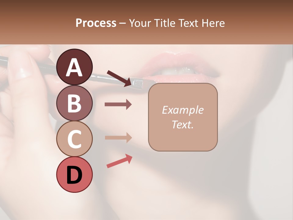 A Woman Is Putting Lipstick On Her Lips PowerPoint Template
