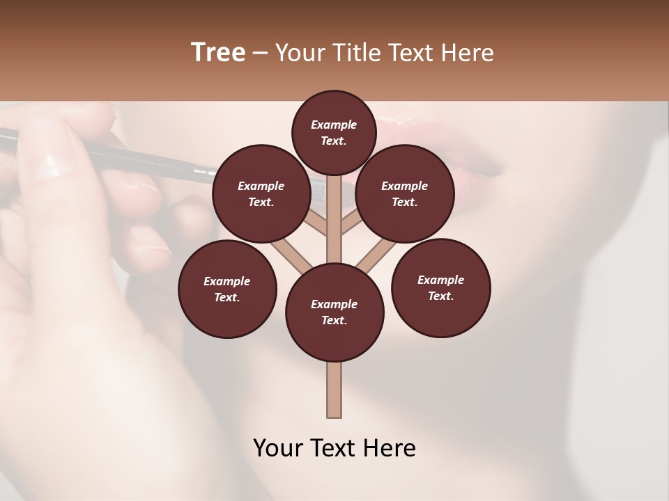 A Woman Is Putting Lipstick On Her Lips PowerPoint Template