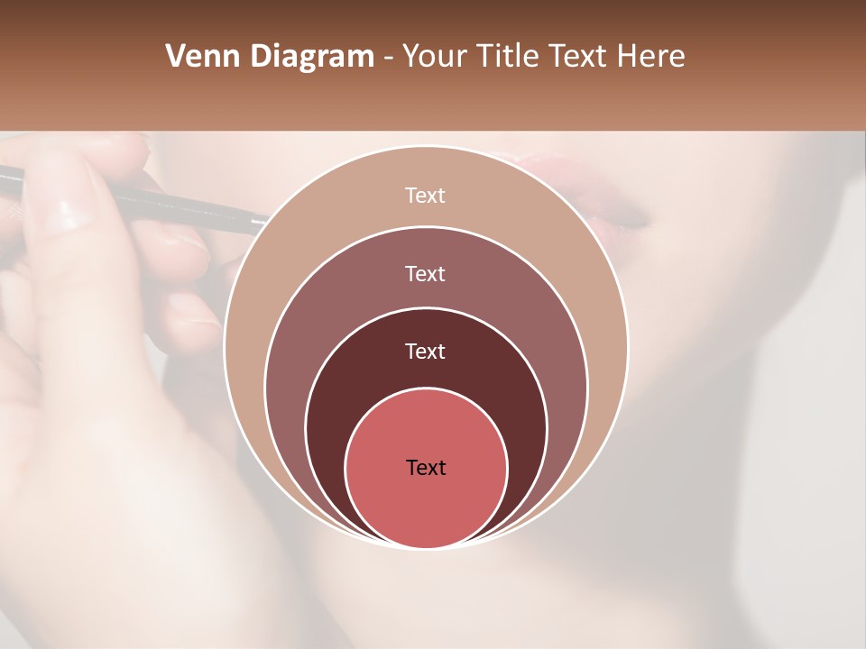 A Woman Is Putting Lipstick On Her Lips PowerPoint Template