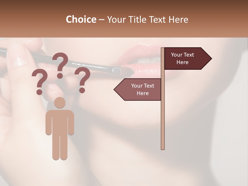 A Woman Is Putting Lipstick On Her Lips PowerPoint Template