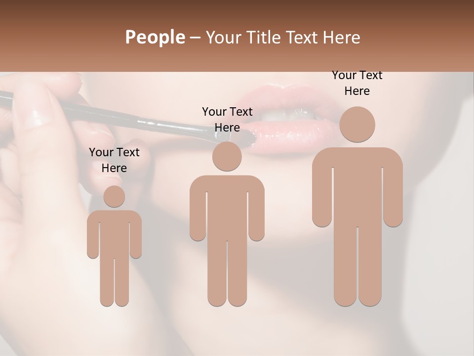 A Woman Is Putting Lipstick On Her Lips PowerPoint Template