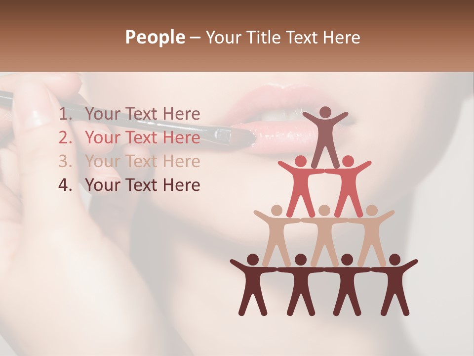 A Woman Is Putting Lipstick On Her Lips PowerPoint Template