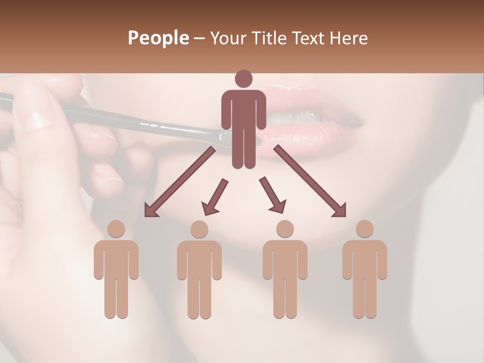 A Woman Is Putting Lipstick On Her Lips PowerPoint Template