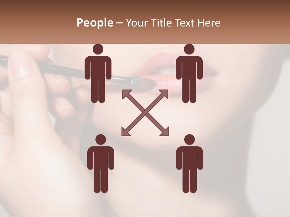 A Woman Is Putting Lipstick On Her Lips PowerPoint Template