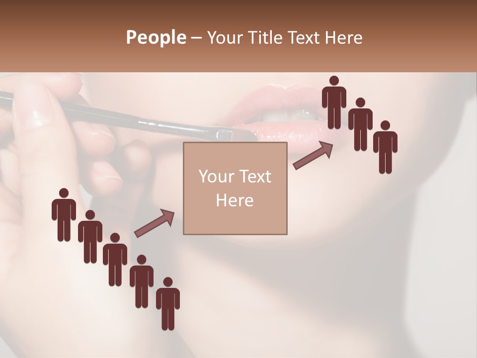 A Woman Is Putting Lipstick On Her Lips PowerPoint Template