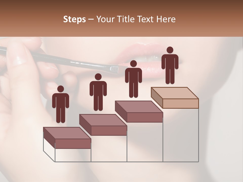 A Woman Is Putting Lipstick On Her Lips PowerPoint Template