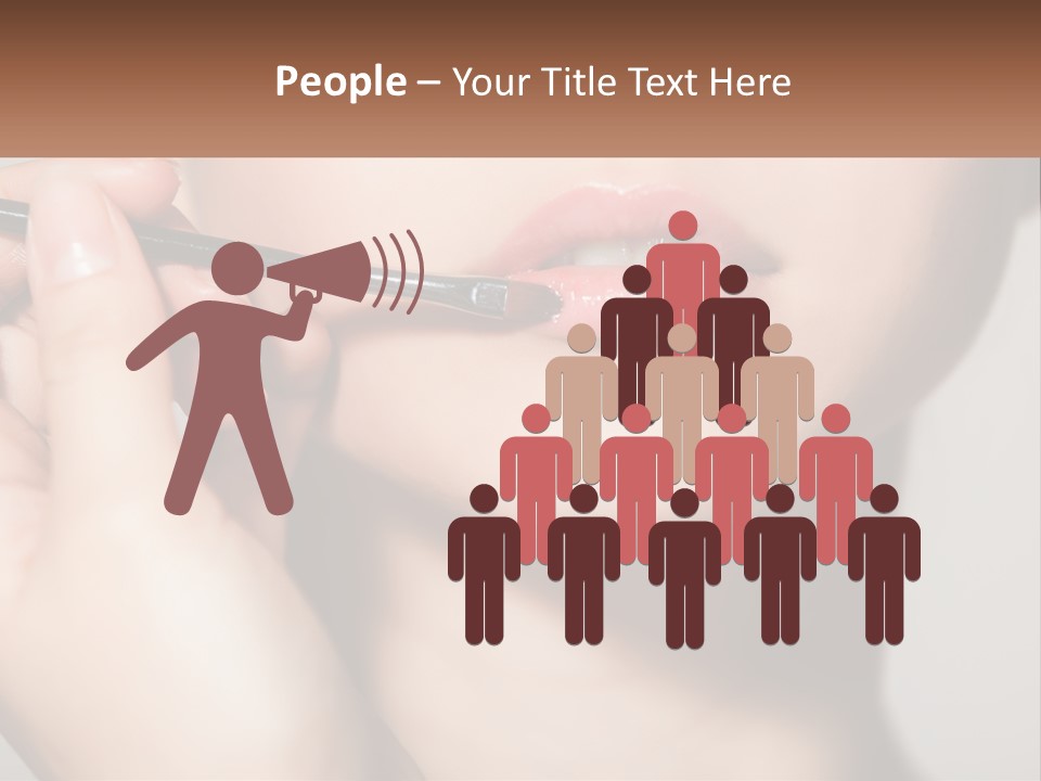 A Woman Is Putting Lipstick On Her Lips PowerPoint Template