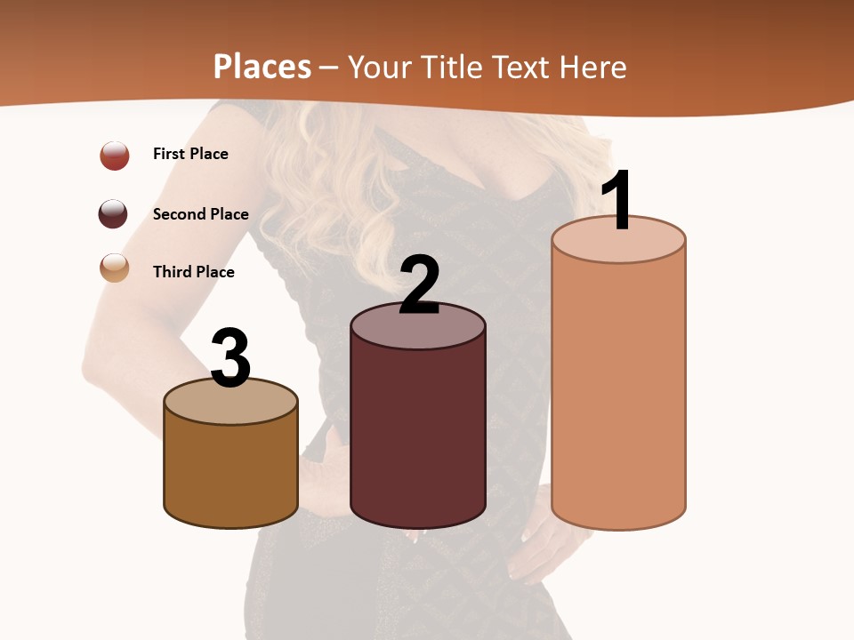 A Woman In A Dress Is Posing For A Picture PowerPoint Template