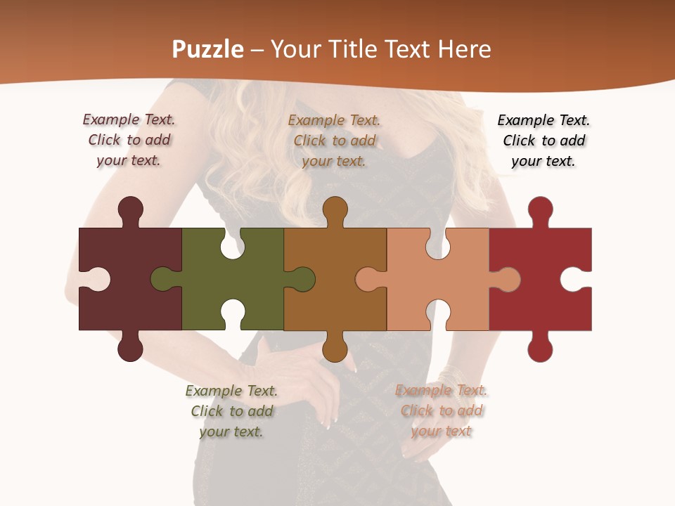 A Woman In A Dress Is Posing For A Picture PowerPoint Template