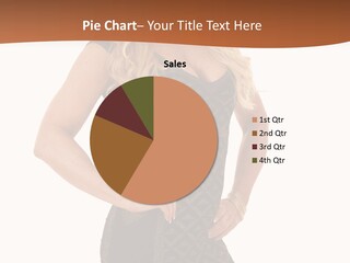 A Woman In A Dress Is Posing For A Picture PowerPoint Template